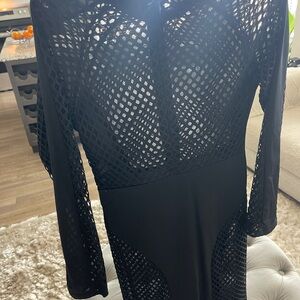 Elegant Black Mesh Dress